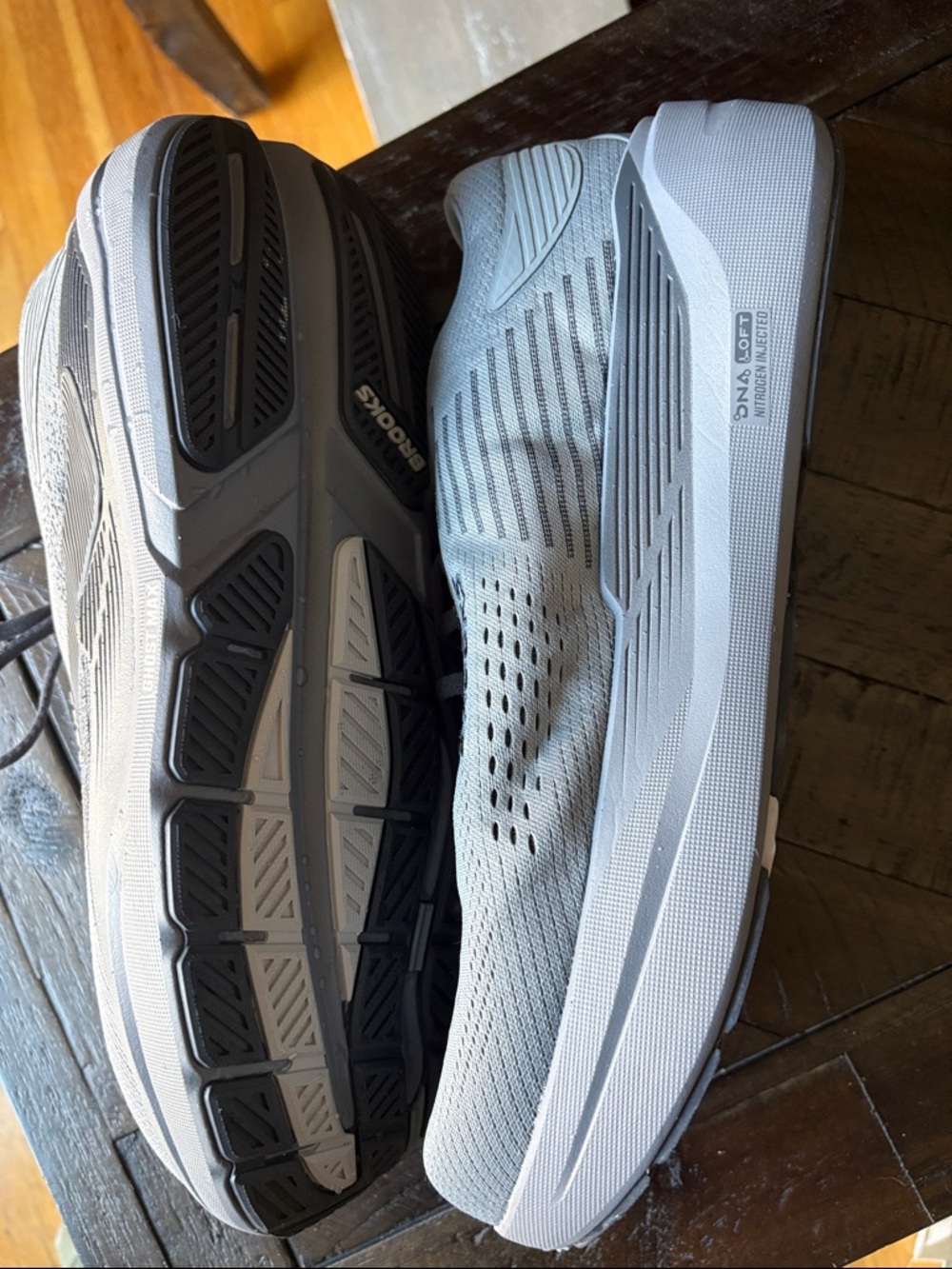 Brooks Light Gray and Dark Gray Athletic Running Shoes - Picture 4 of 6